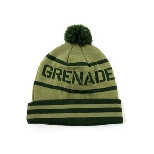 Grenade Men Beanie Hat Letterhead Green New with Tags